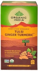      (Tulsi Ginger Turmeric) Organic India 25 
